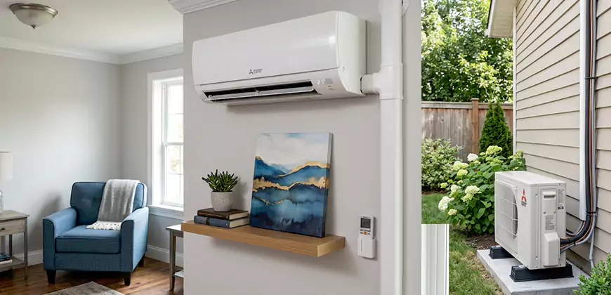 Wall Mounted Heat Pump Setup in Lynn